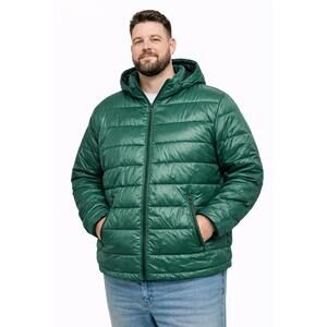 Men's Green Puffer Jacket with Hood Guess 3XL
